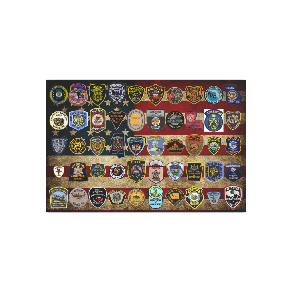 All 50 State Correctional Patches Printed on Metal