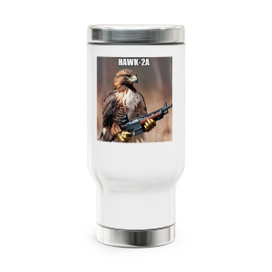 Humorous Stainless Steel Travel Mug with Handle, 14oz