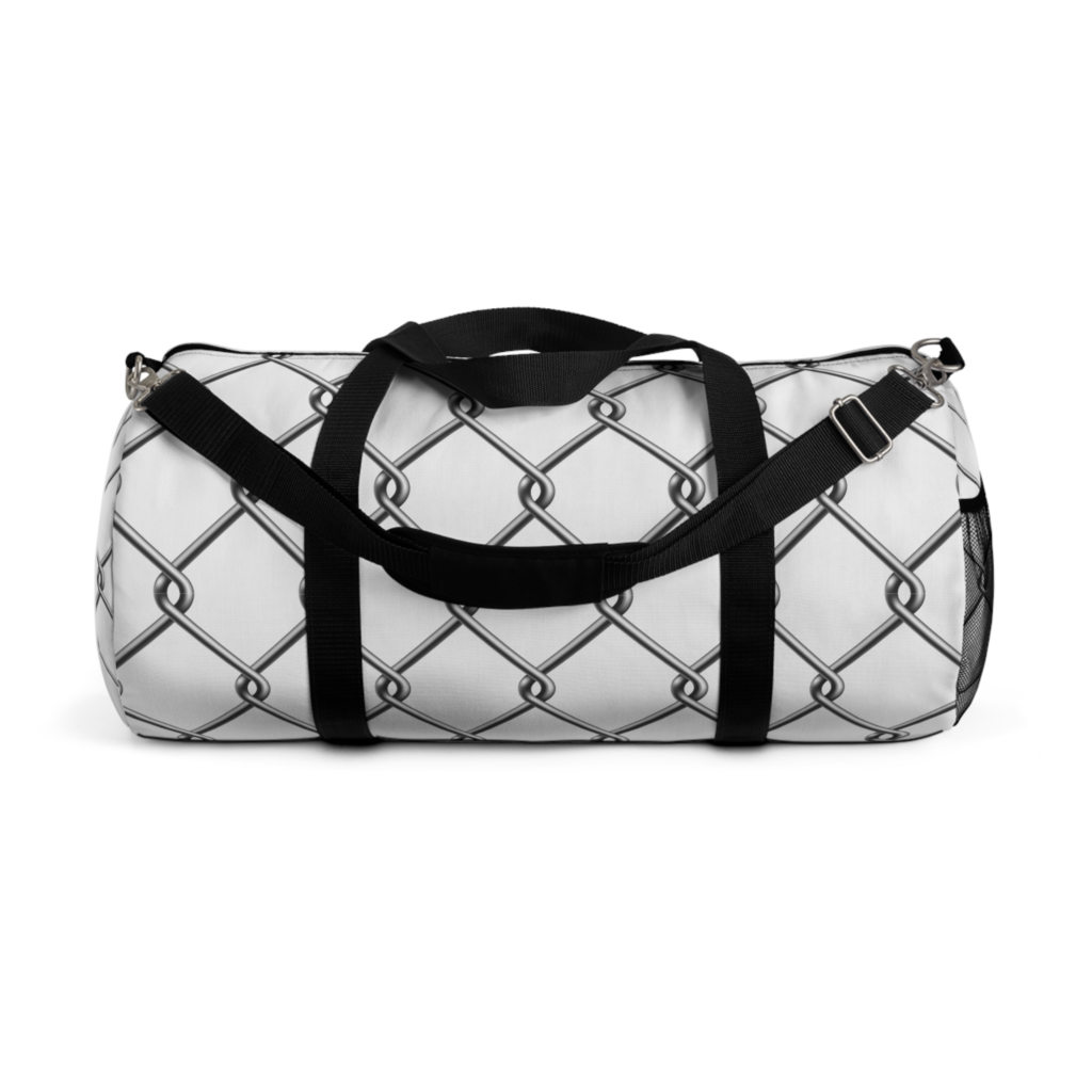 Cyclone Fencing Chain Pattern Duffel Bag, Gym Bag, Travel Bag, Sports Bag, Stylish Luggage, Weekend Getaway Bag